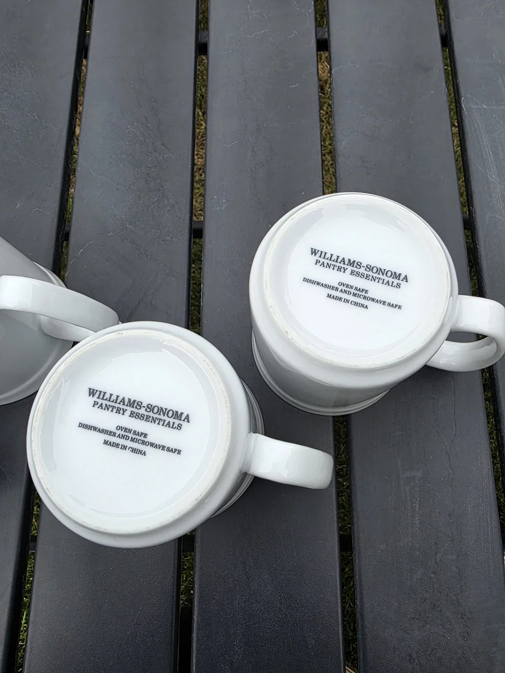Williams Sonoma White Ceramic Mugs - Set of 4
